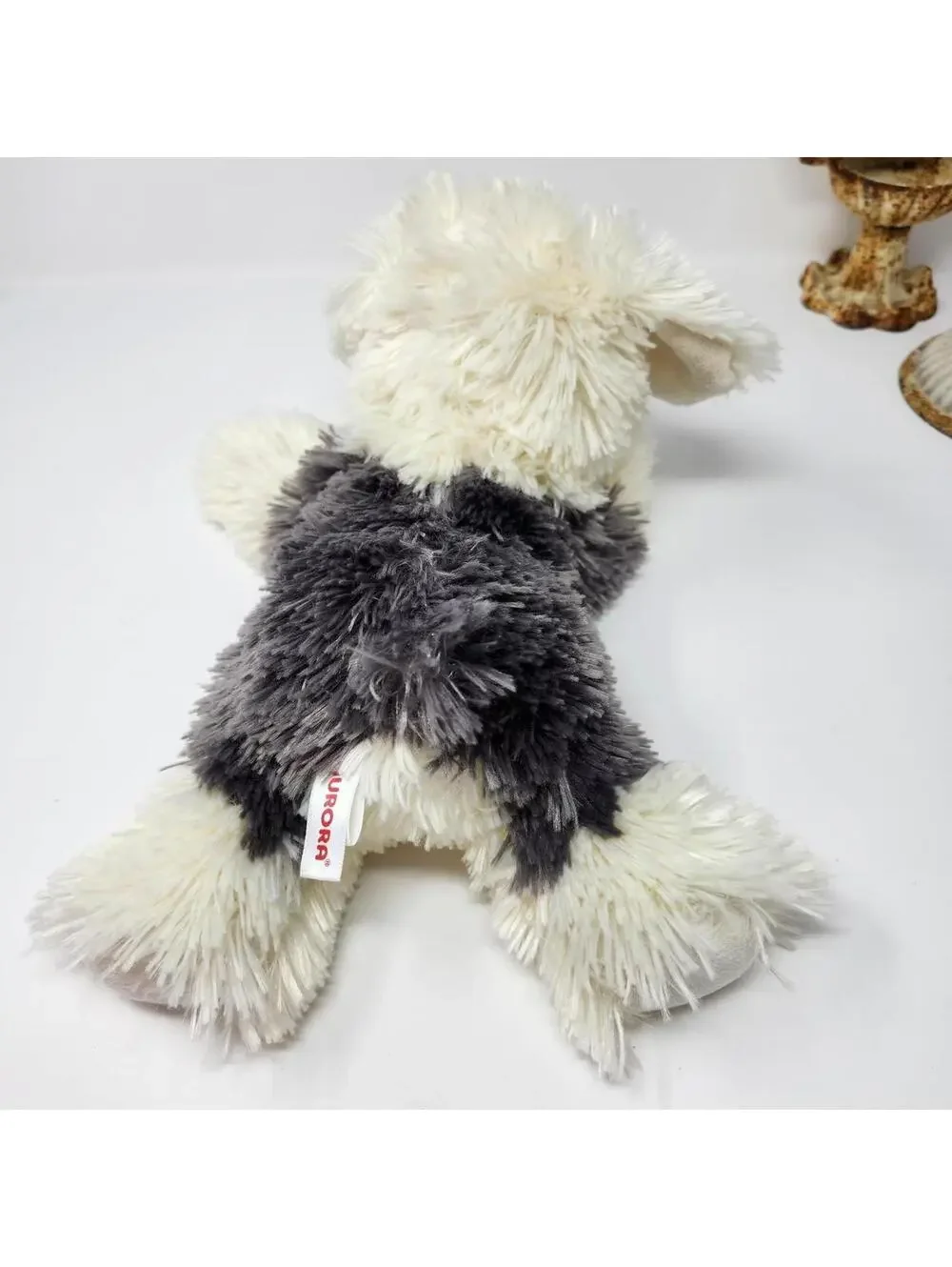 Aurora Puppy Dog Plush Stuffed Animal Gray White Floppy 11